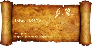 John Márk névjegykártya