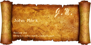 John Márk névjegykártya