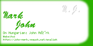 mark john business card